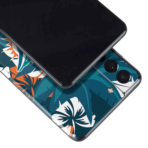 NFL Miami Dolphins Tropical Print Galaxy S21 Plus 5G Skin